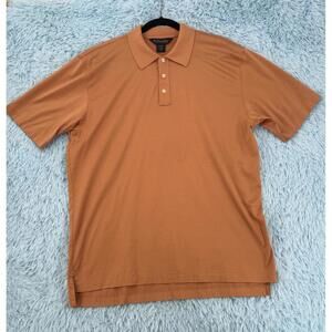 Brooks Brothers Men's Performance Polo Shirt Double Mercerized Cotton L-Orange